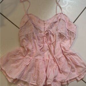 PacSun Light Pink Eyelet Camisole Top